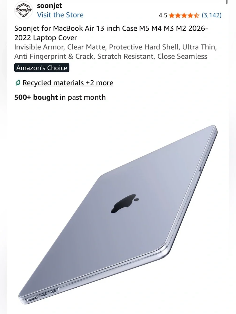 Clear Matte Macbook Cover- Hard Shell